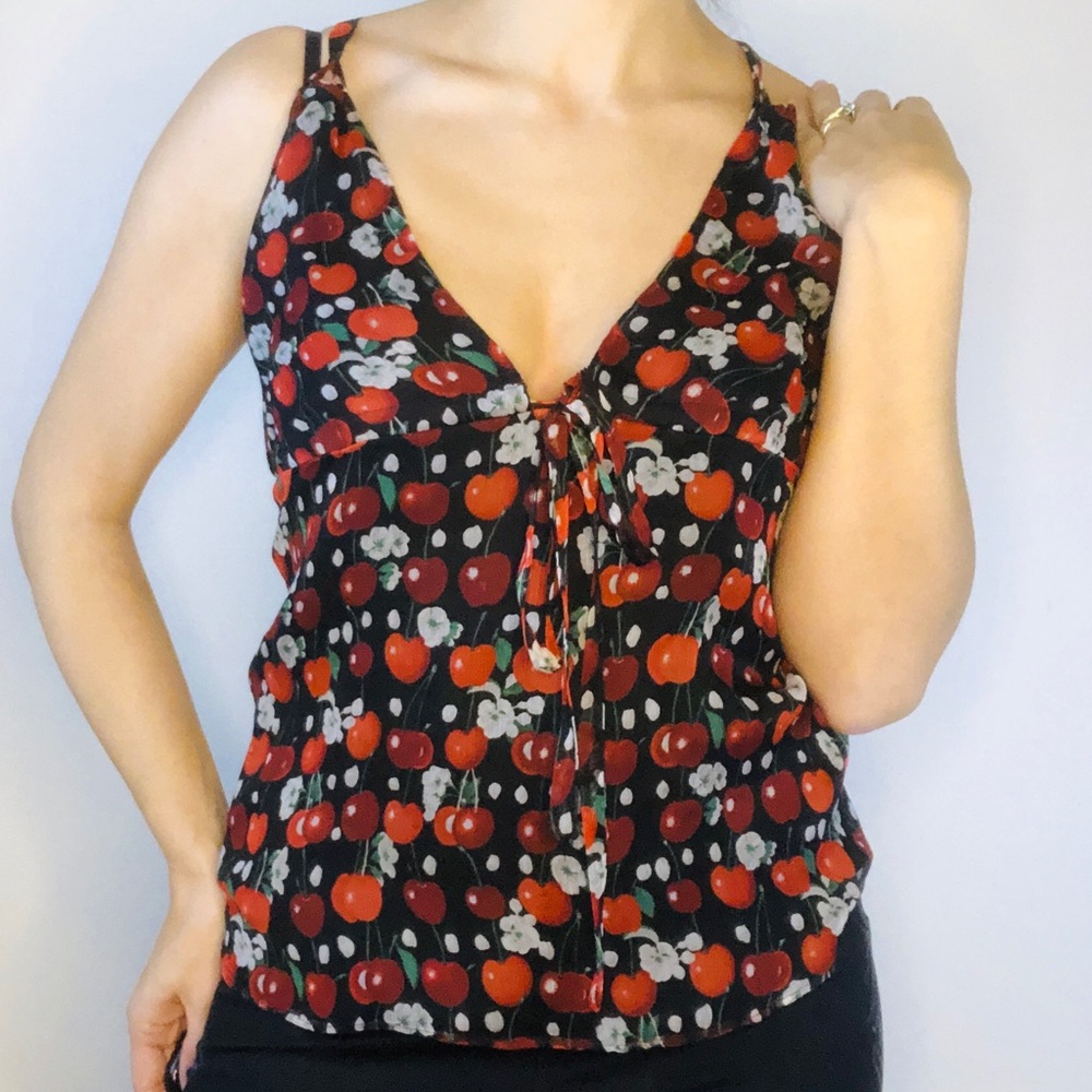 J.Crew cherry print tank top, size XS. New w/tags